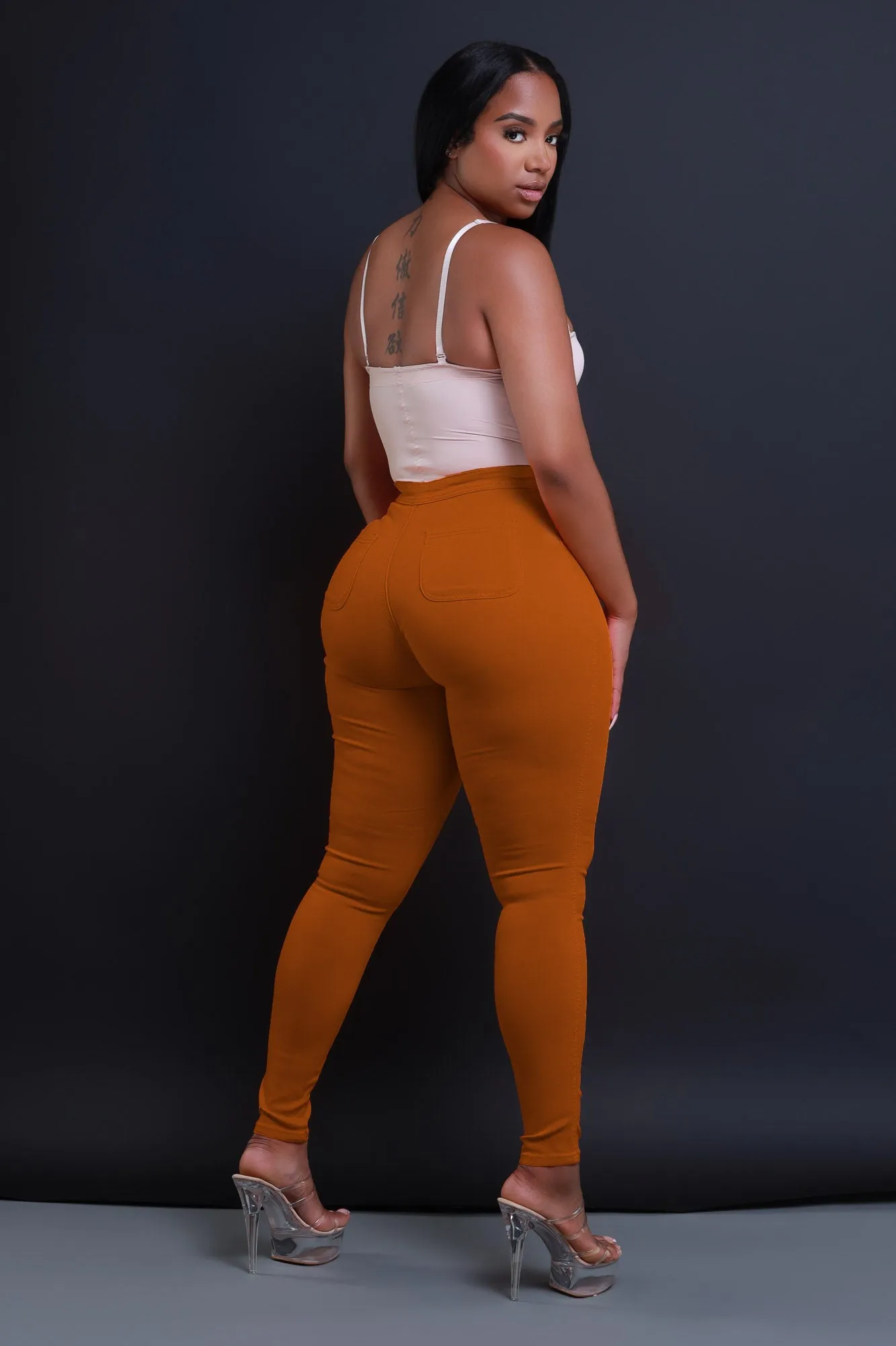 $5 Super Swank High Waist Stretchy Jeans - Caramel