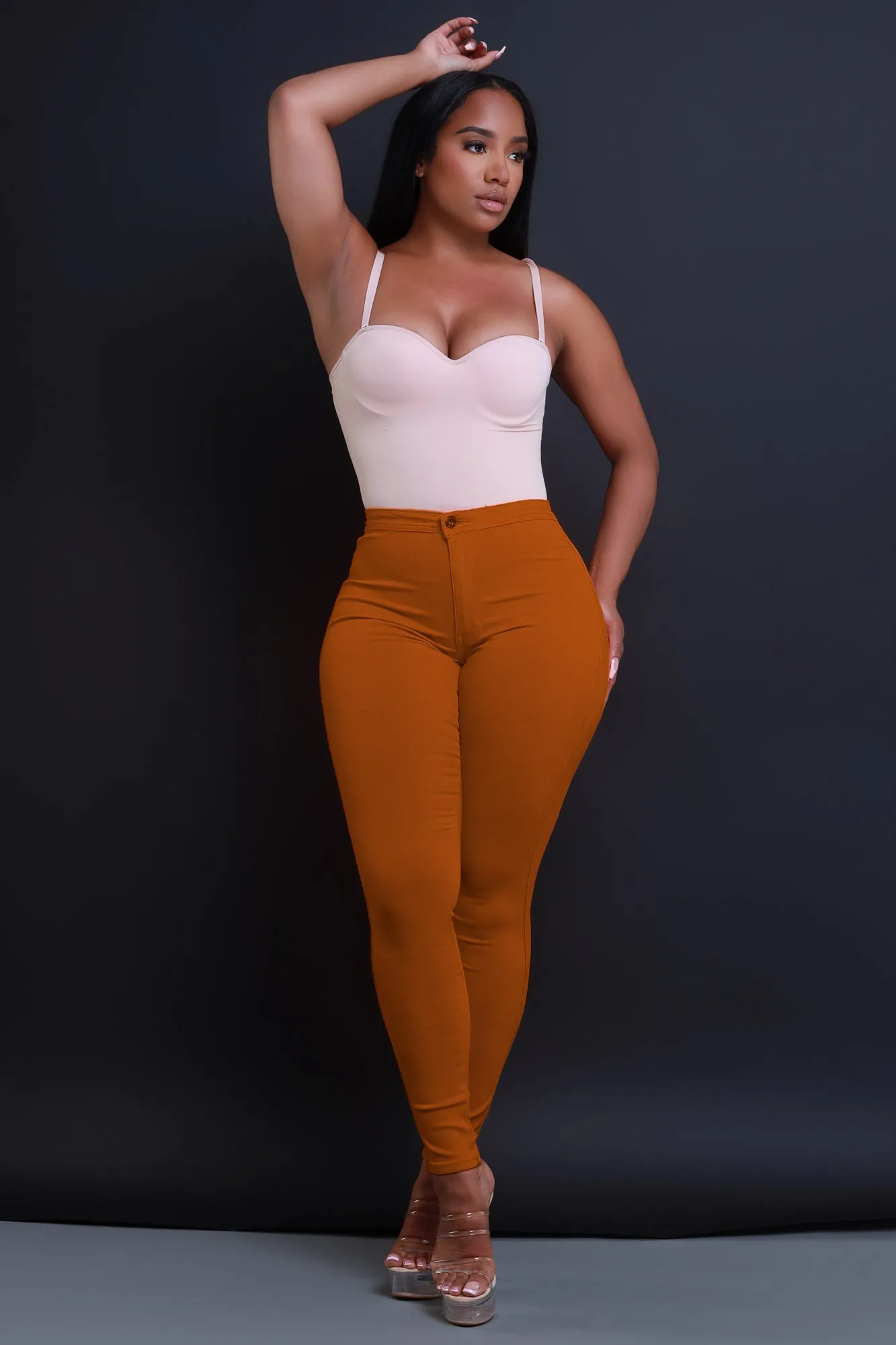 $5 Super Swank High Waist Stretchy Jeans - Caramel