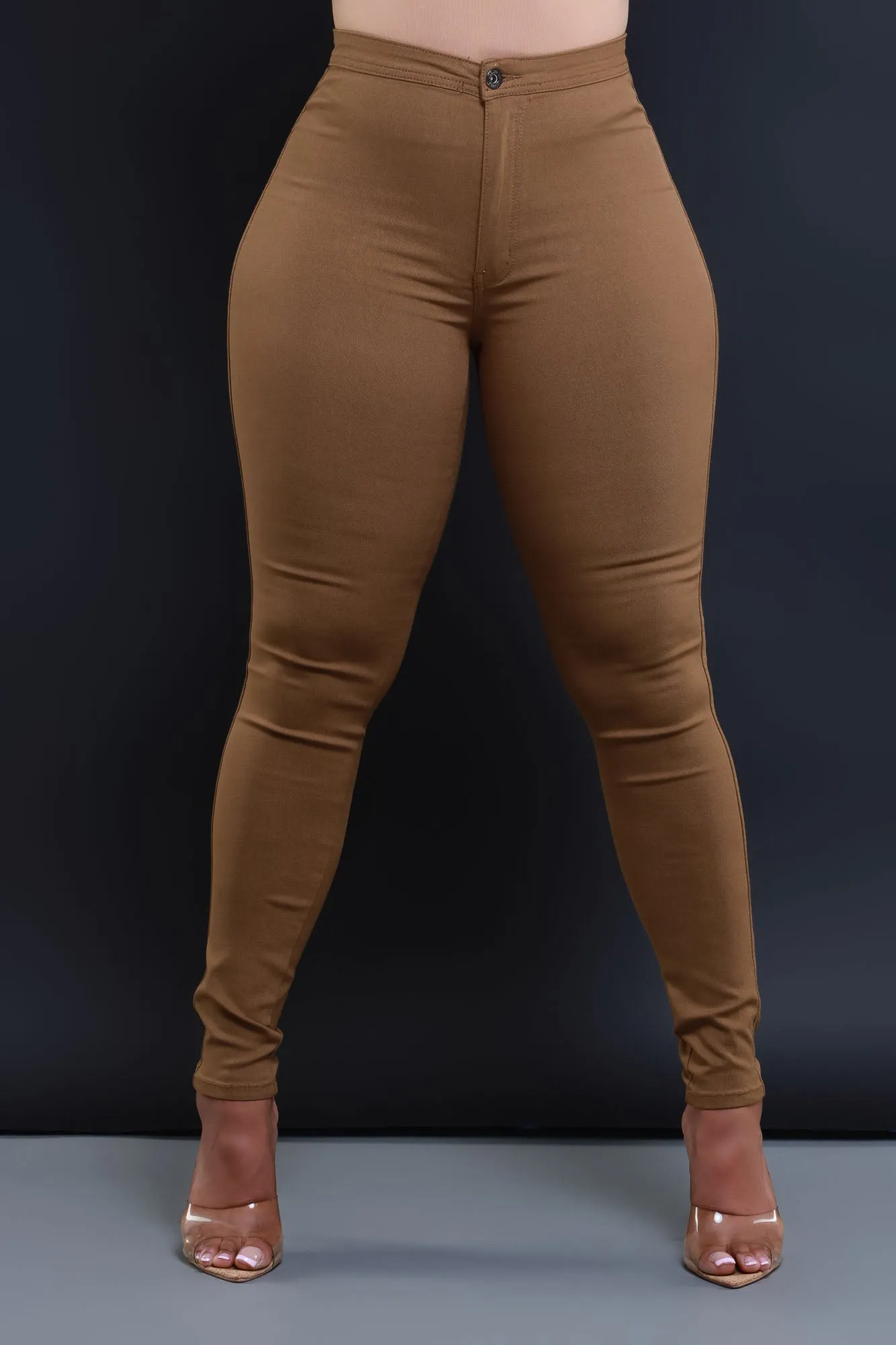 $5 Super Swank High Waist Stretchy Jeans - Mocha