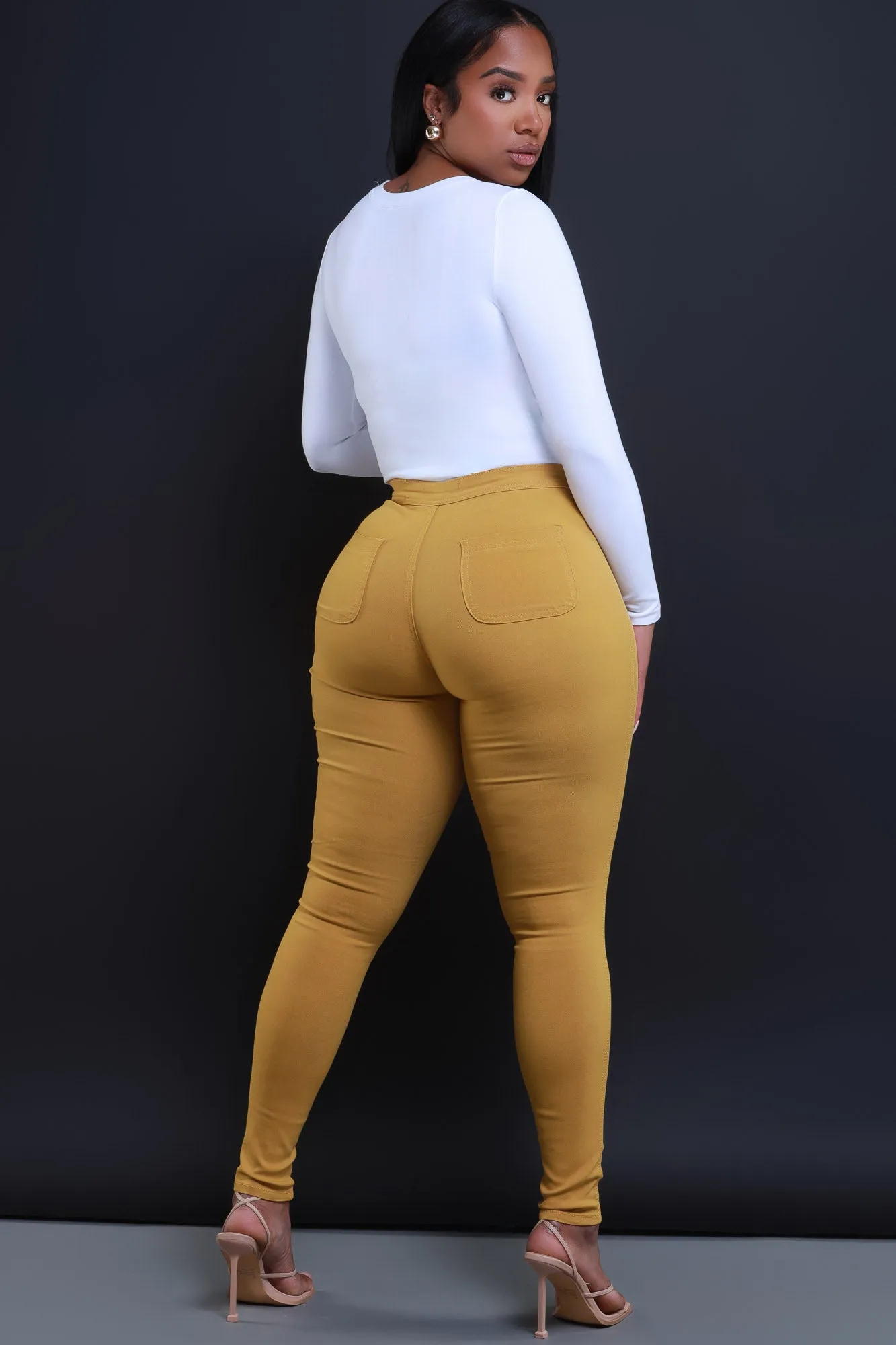 $5 Super Swank High Waist Stretchy Jeans - Mustard