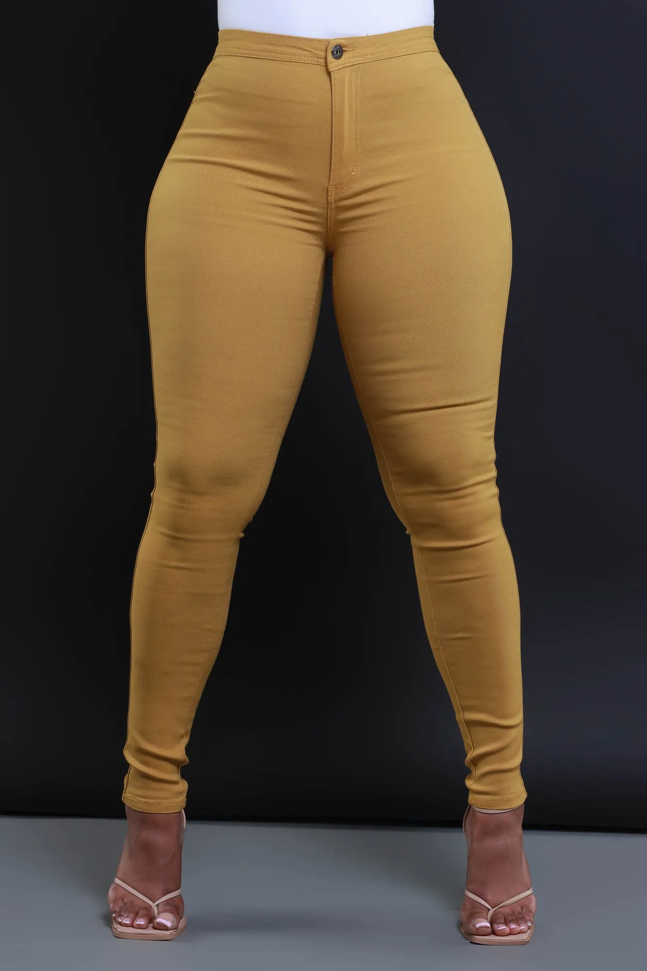 $5 Super Swank High Waist Stretchy Jeans - Mustard