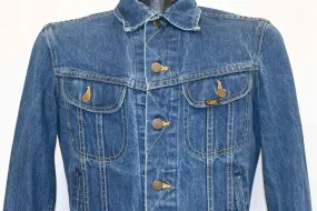 80s Lee Denim Rider Button Up Jean Jacket Small