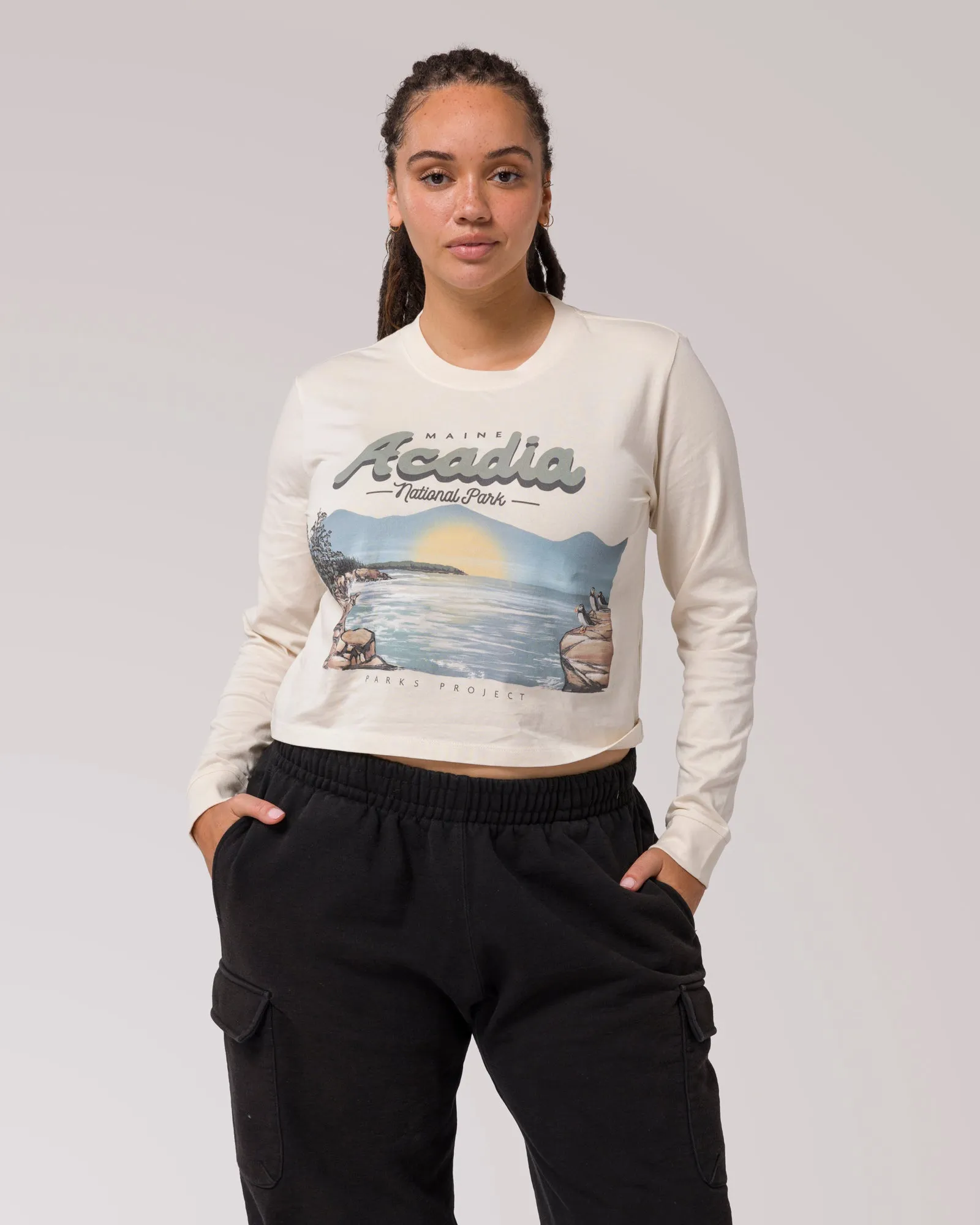 Acadia National Park Vintage Boxy Long Sleeve Tee