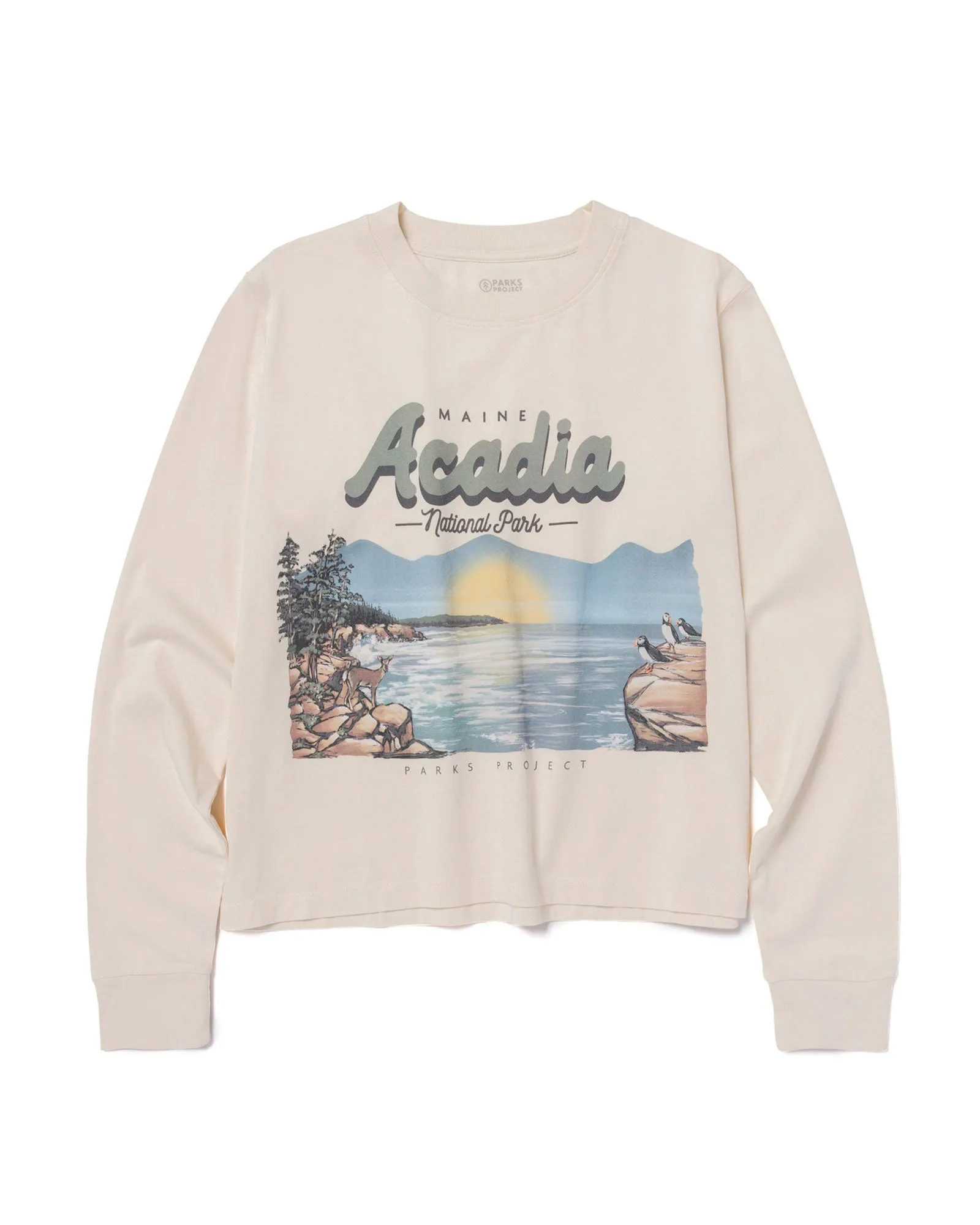 Acadia National Park Vintage Boxy Long Sleeve Tee