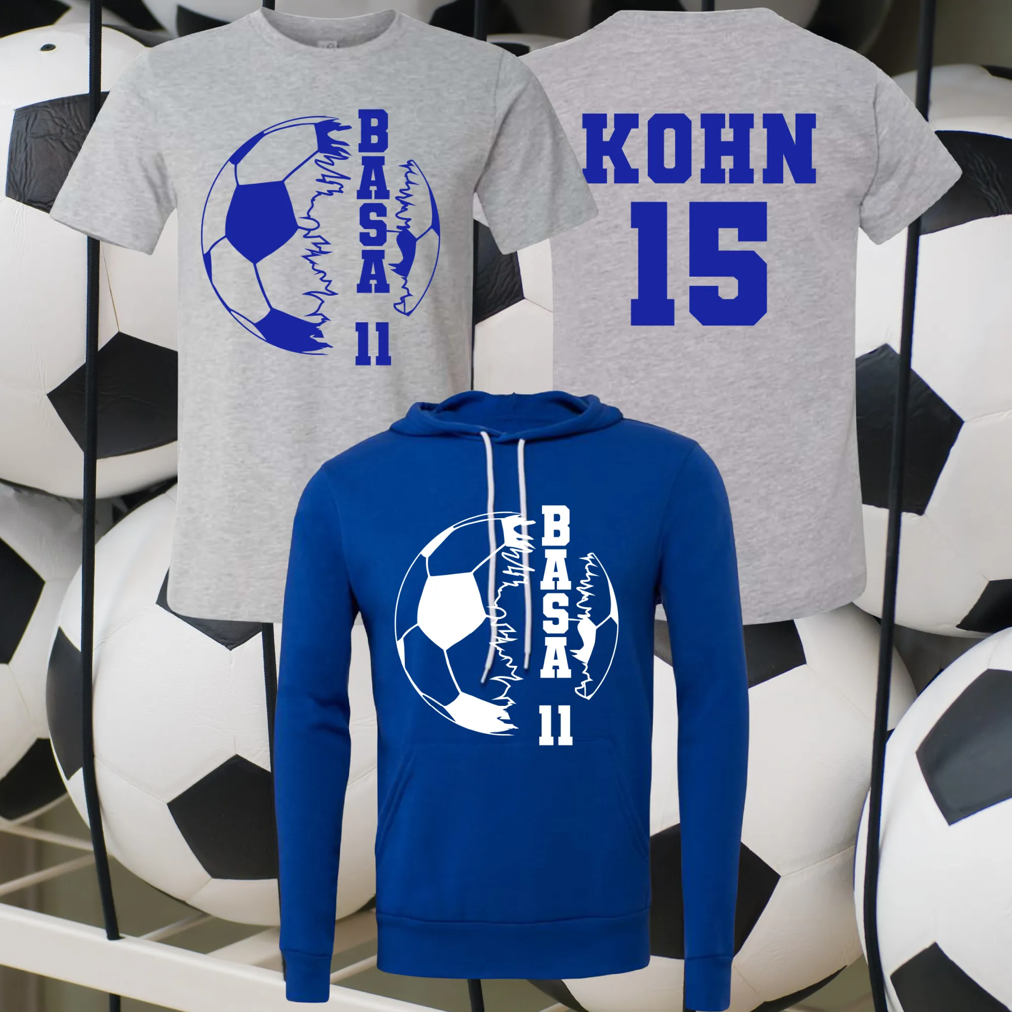 BASA Soccer Tees/Sweatshirts (Youth & Adult) - Option 2 - MADE TO ORDER/TWO WEEKS