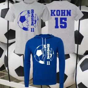 BASA Soccer Tees/Sweatshirts (Youth & Adult) - Option 2 - MADE TO ORDER/TWO WEEKS