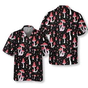 Beautiful Mushroom Hawaiian Shirt, Unique Mushroom Shirt, Mushroom Print Shirt