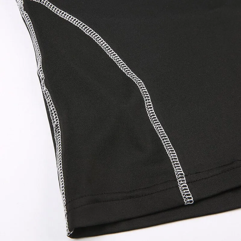 Black Skinny Long Sleeve Rhinestone Top