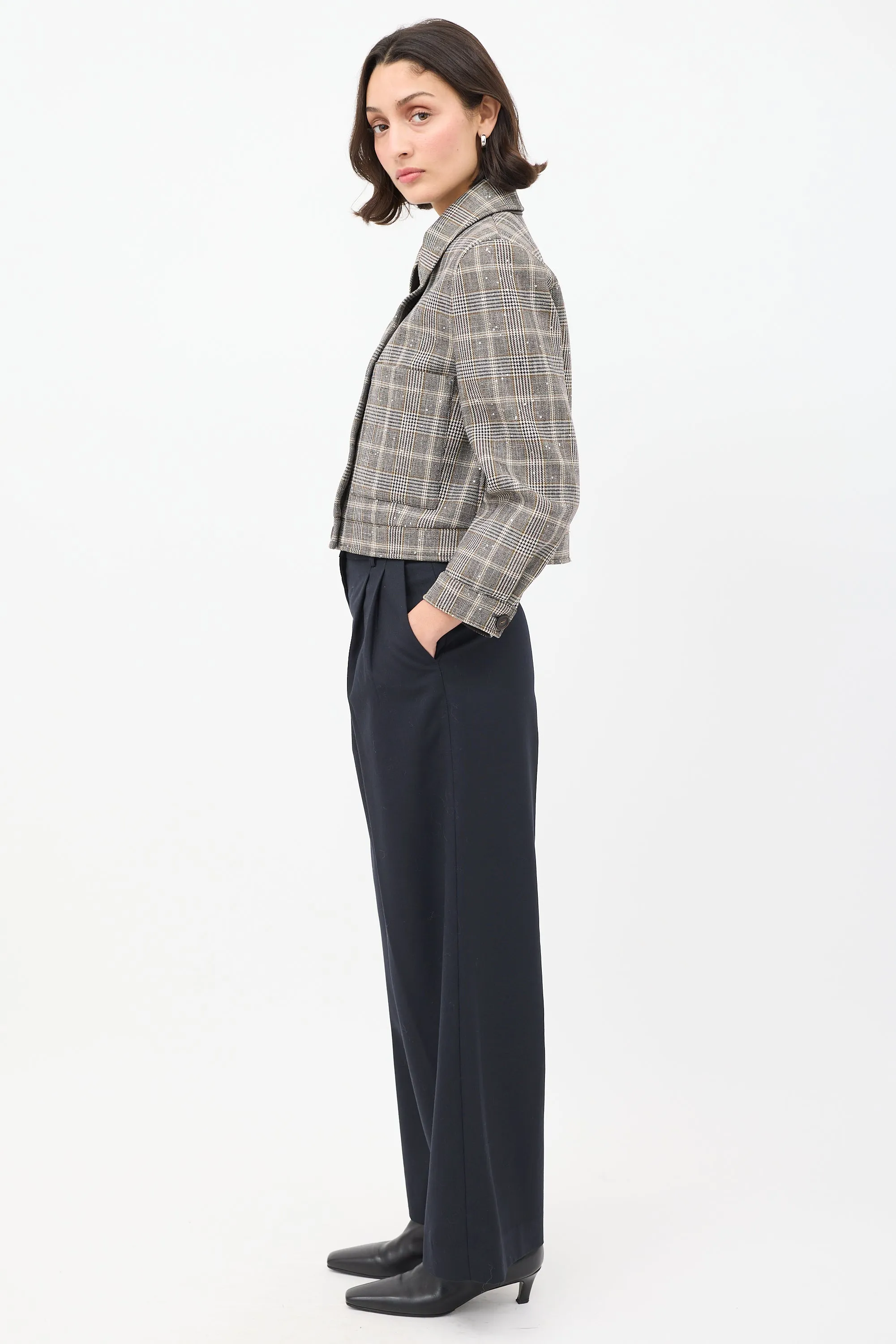 Black Wool Relaxed Fit Trouser