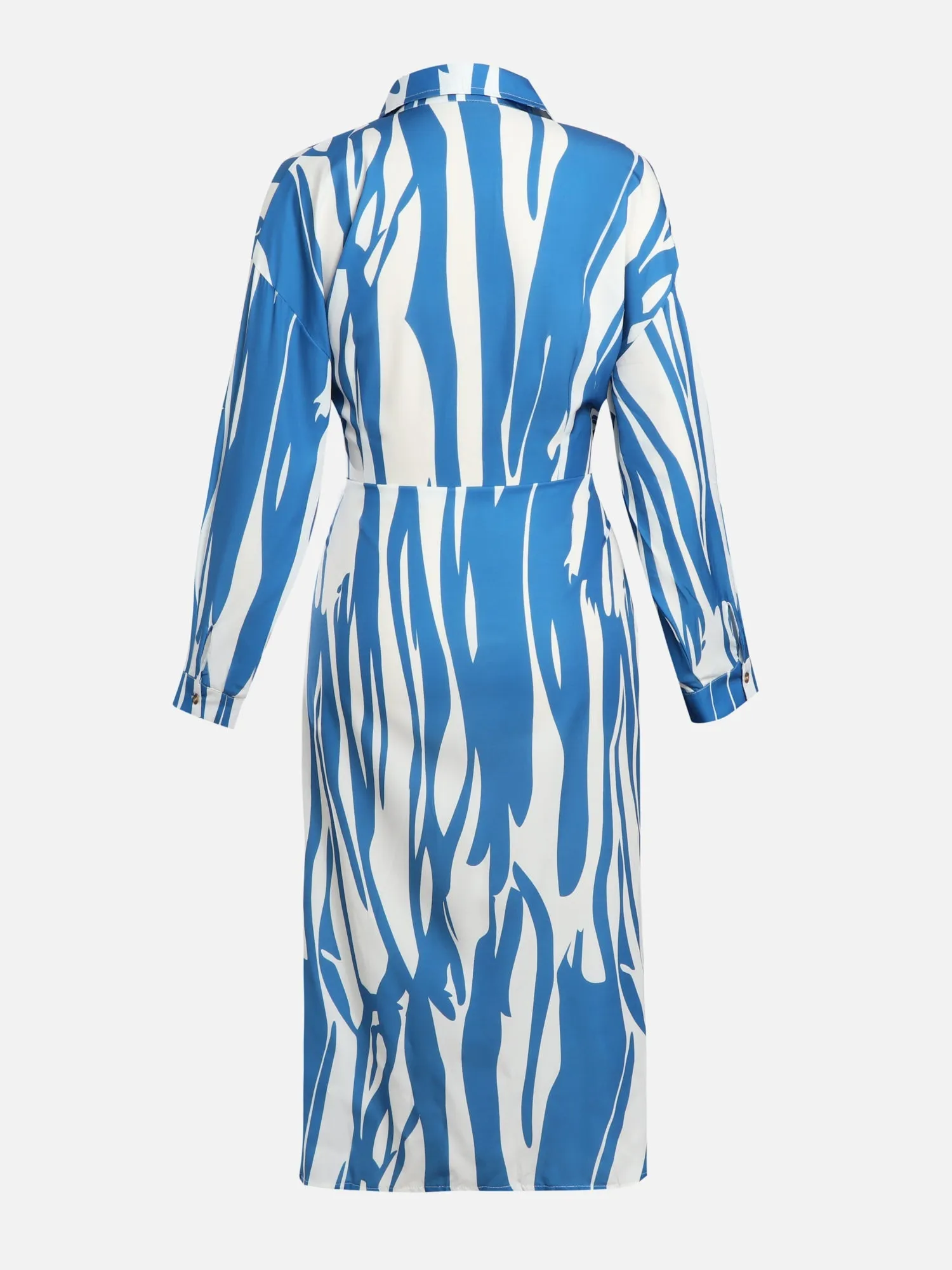 Cal Blue Zebra Printed Midi Dress