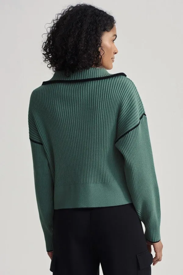 Carmen Zip Through Rib Knit