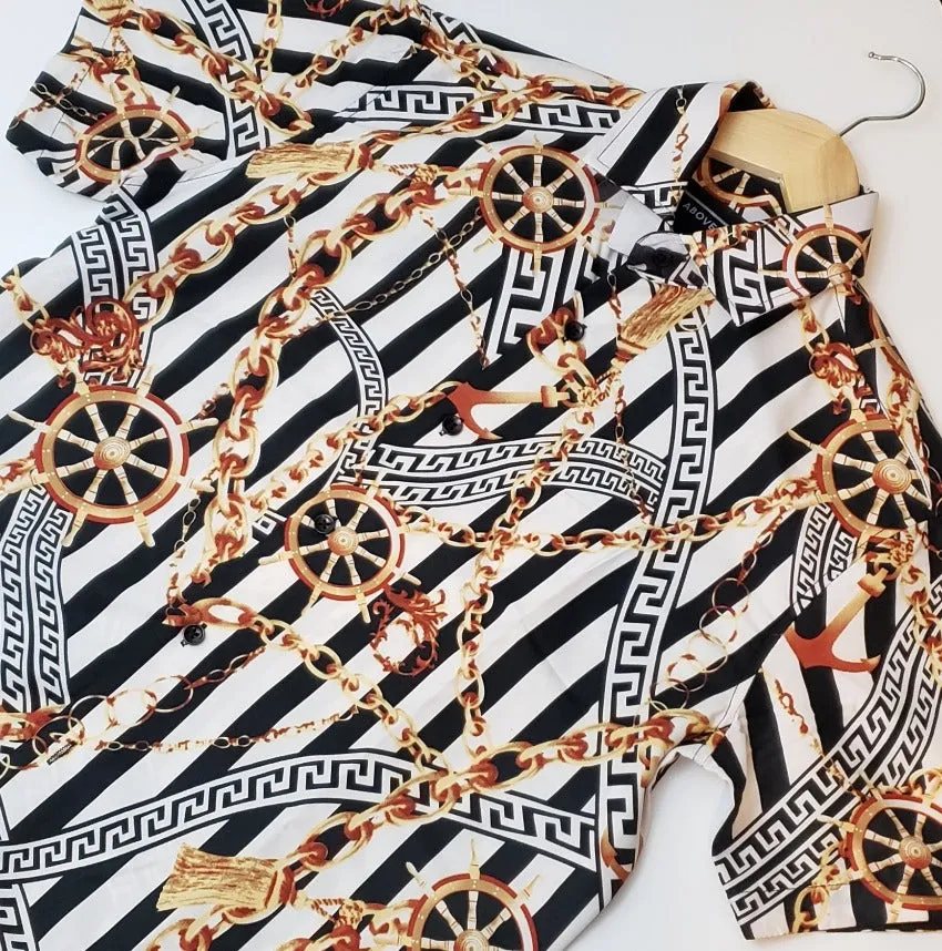 Chain Print Short Sleeve Shirt