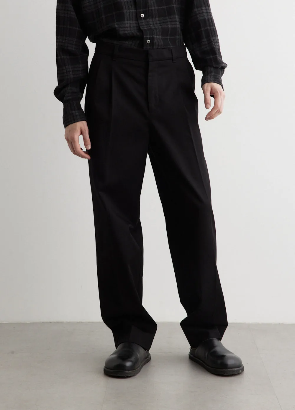 Christopher Relaxed Gabardine Pleated Trousers