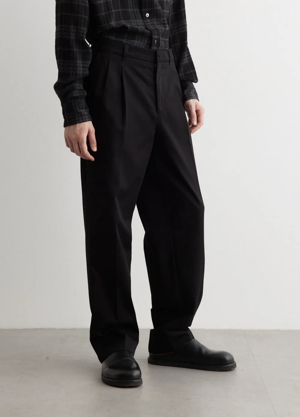 Christopher Relaxed Gabardine Pleated Trousers