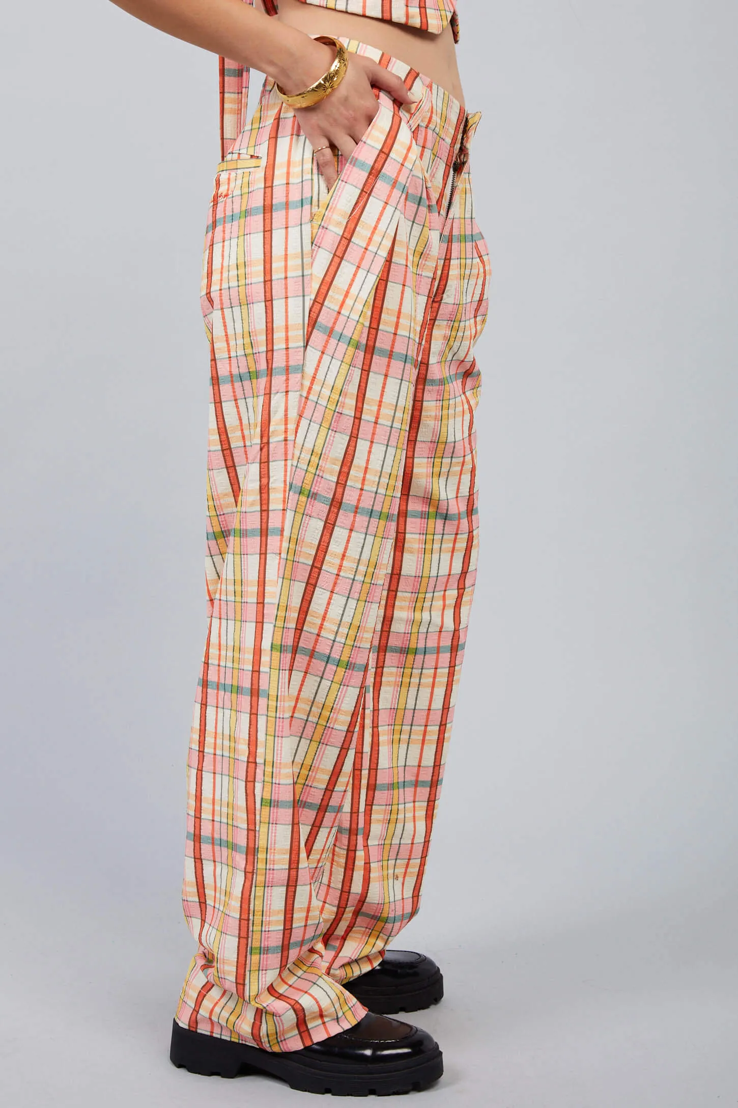 Claudia Plaid Relaxed Trouser