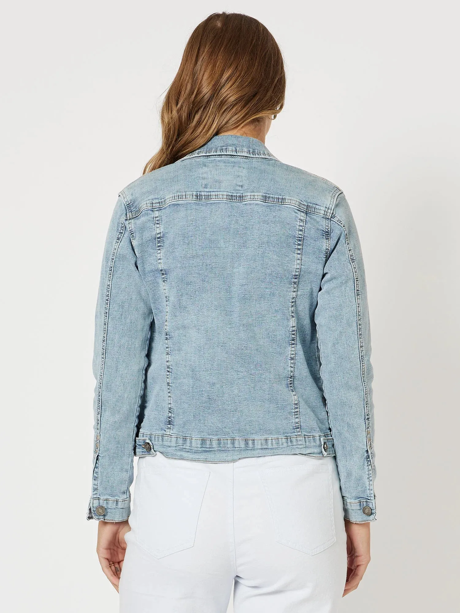 COLLARED DENIM JACKET DENIM