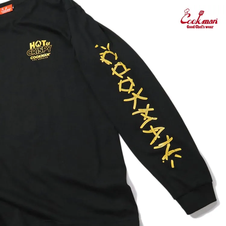 Cookman Long Sleeve Tees - French Fries : Black