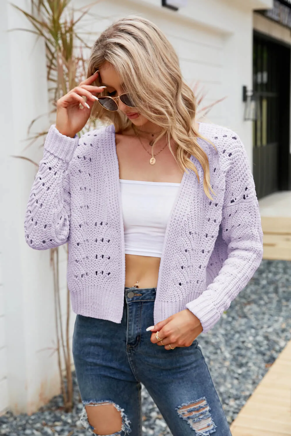 Cropped Boho Cardigan Sweater