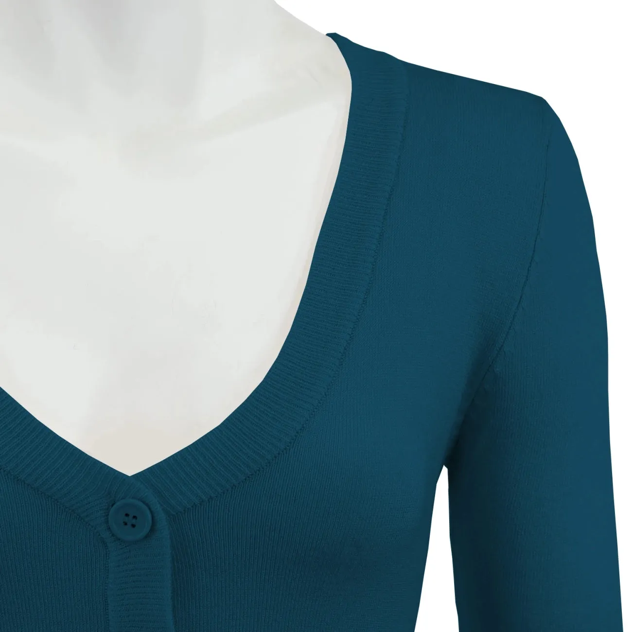 Cropped Cardigan - Teal Blue