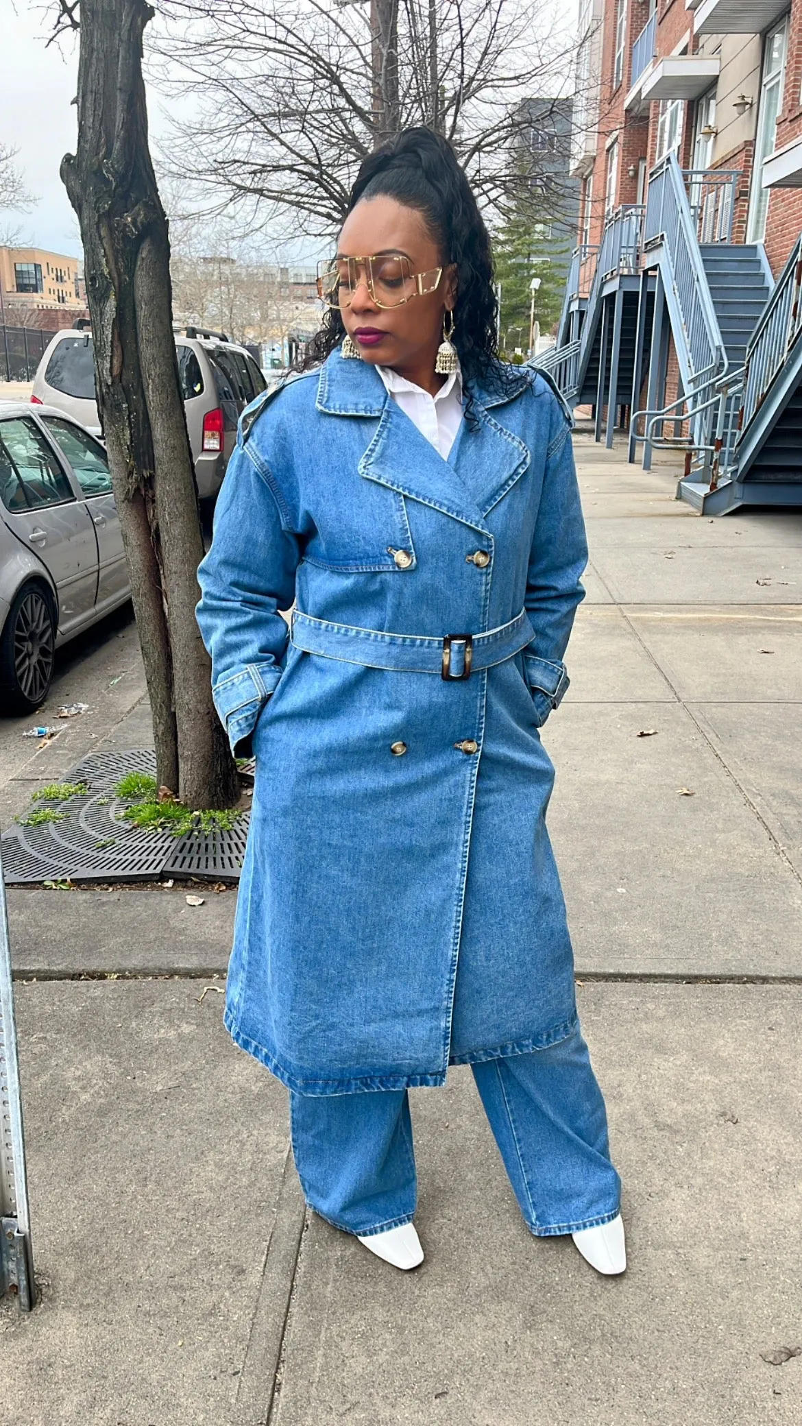 Denim Trench Jacket