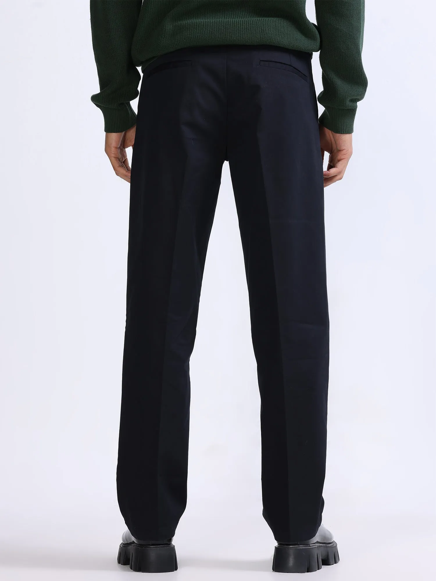 Duca Double Pleated Black Relaxed Pant