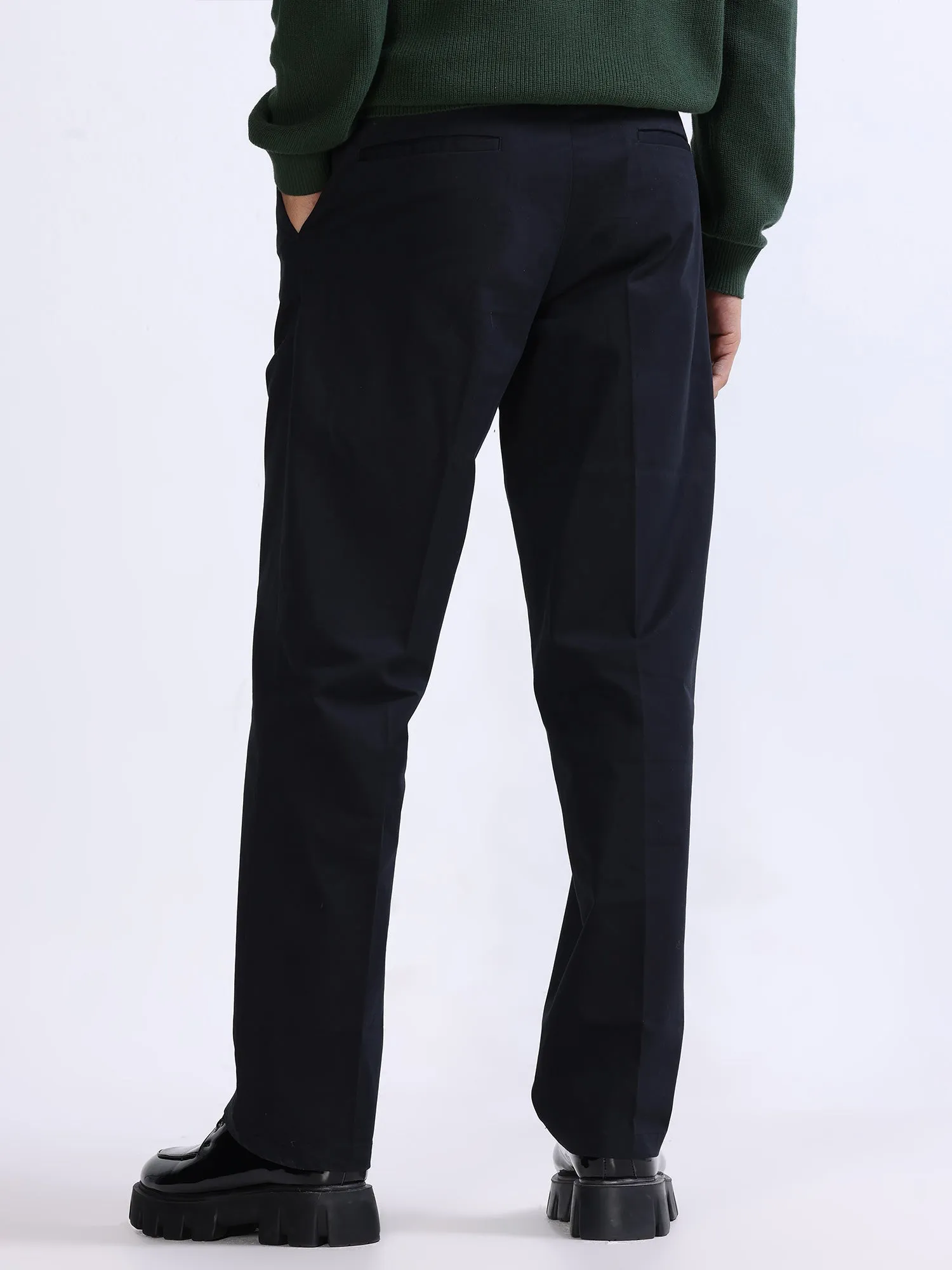 Duca Double Pleated Black Relaxed Pant