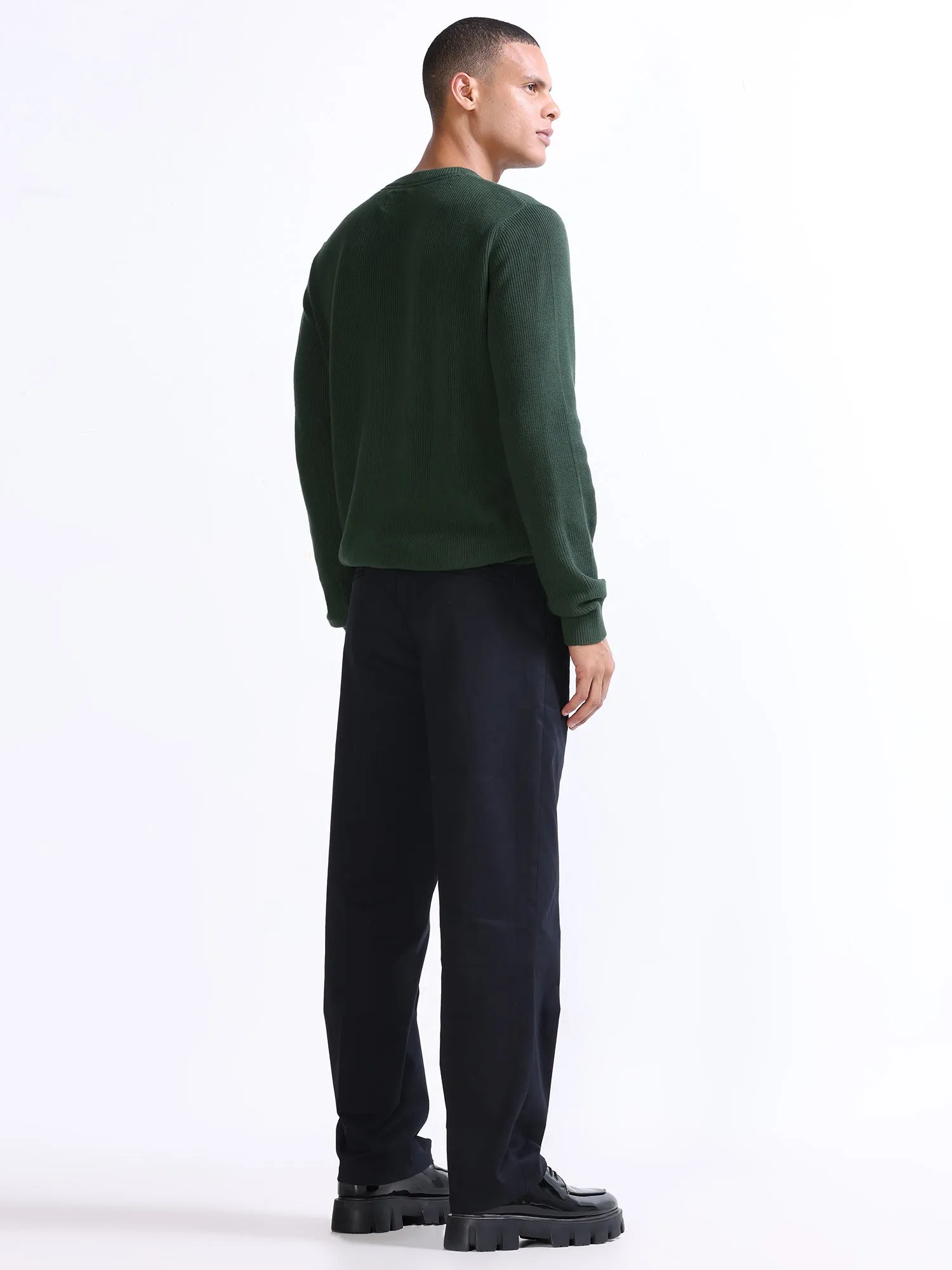 Duca Double Pleated Black Relaxed Pant