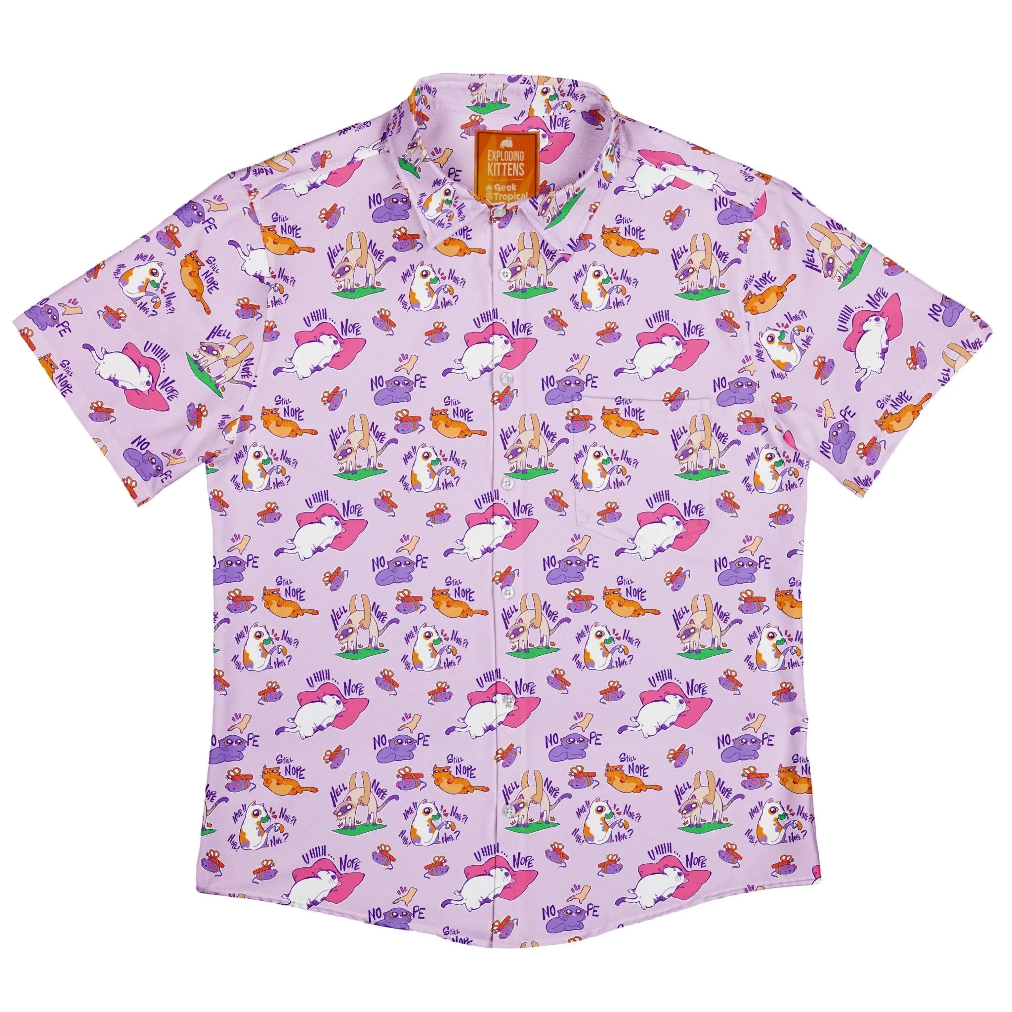 Exploding Kittens Sassy Nope Button Up Shirt