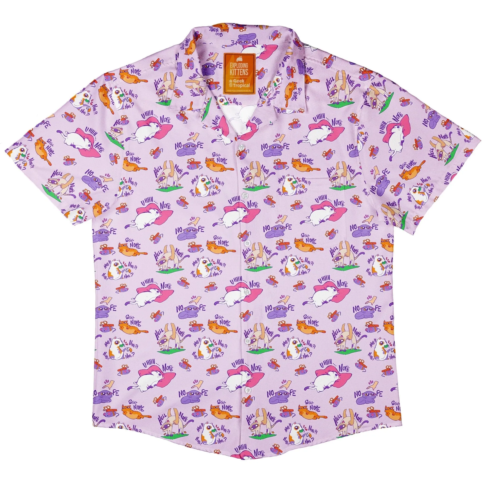 Exploding Kittens Sassy Nope Button Up Shirt