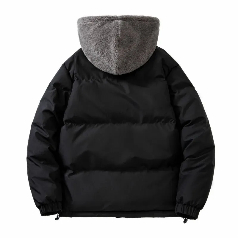 Fleece Lined Two Piece Full Zip Male Plus Size Puffer Jacket (7 colors)