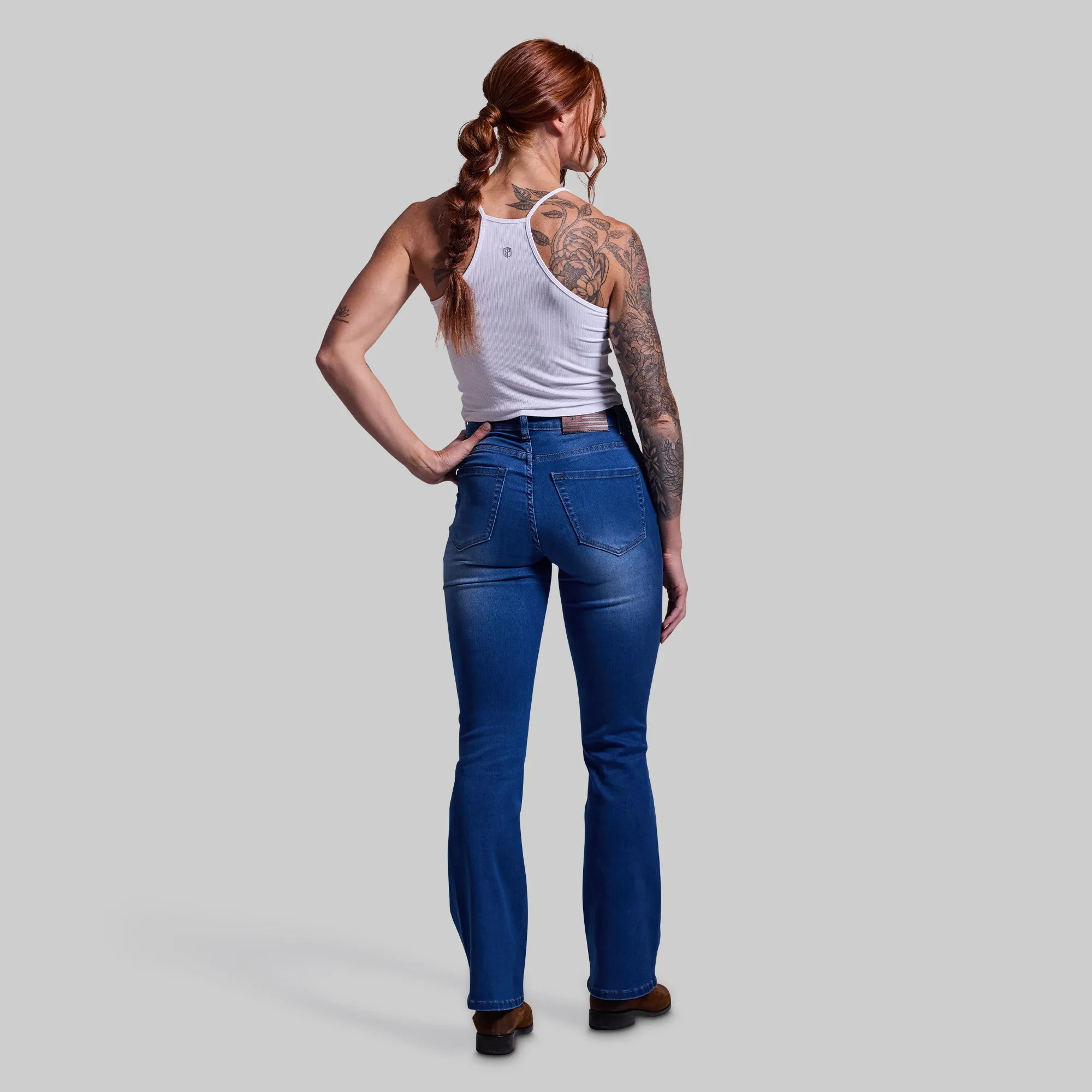 FLEX Stretchy Mid-Rise Boot Cut Jean (Mid Wash)