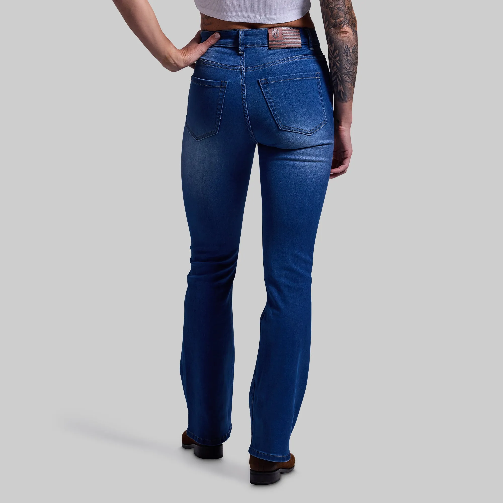 FLEX Stretchy Mid-Rise Boot Cut Jean (Mid Wash)