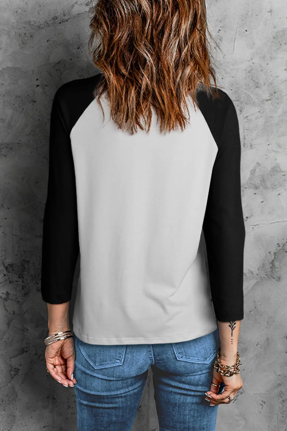 Happy Fall Yall Pumpkin Truck Graphic Print Color Block Top