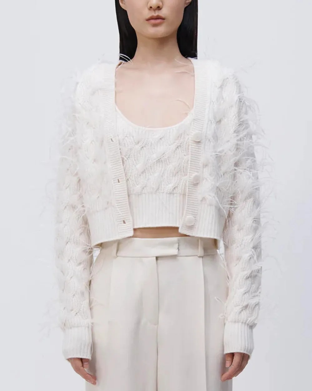 Ivory Anders Cropped Cardigan