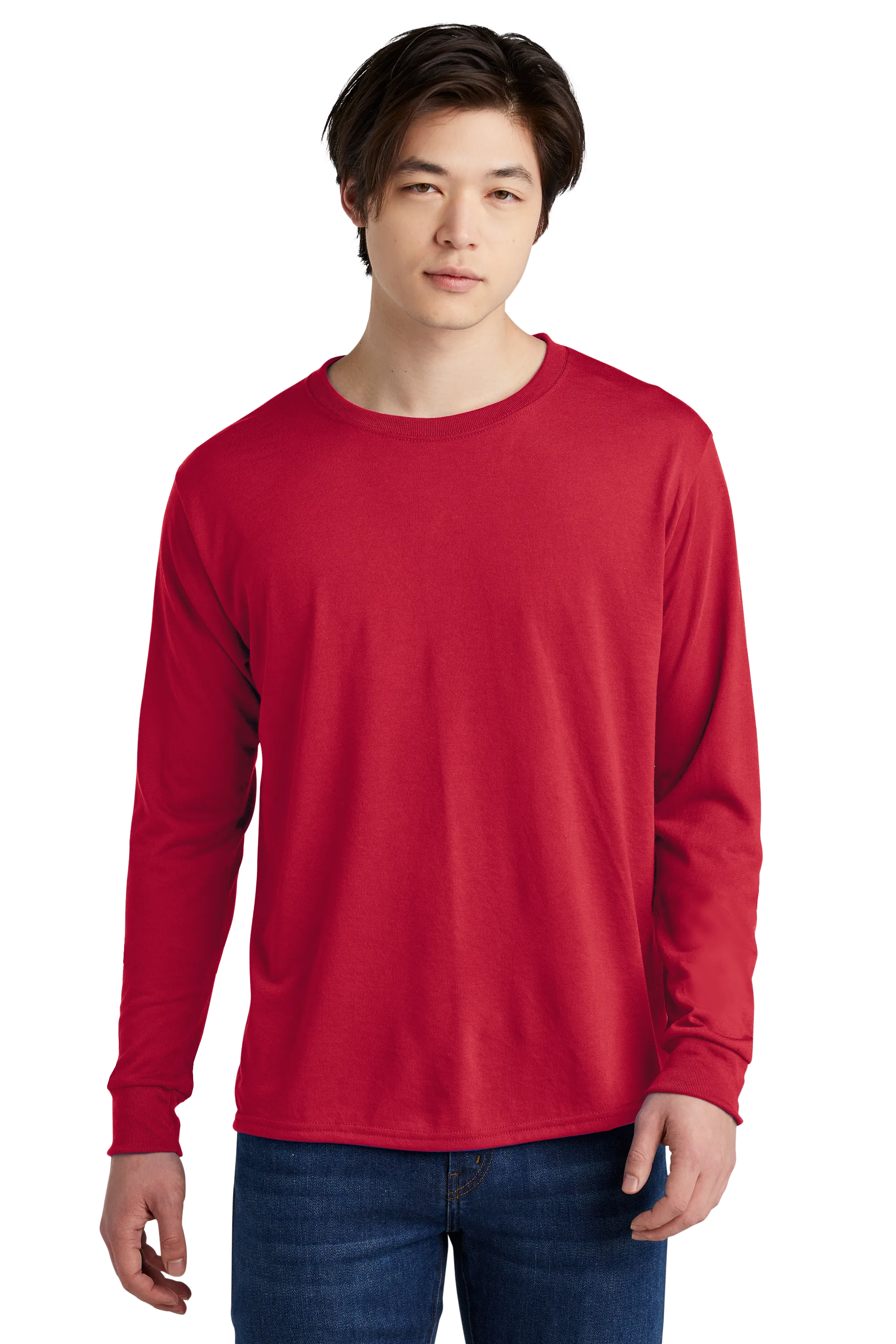 Jerzees® Dri-Power® 100% Polyester Long Sleeve T-Shirt - True Red