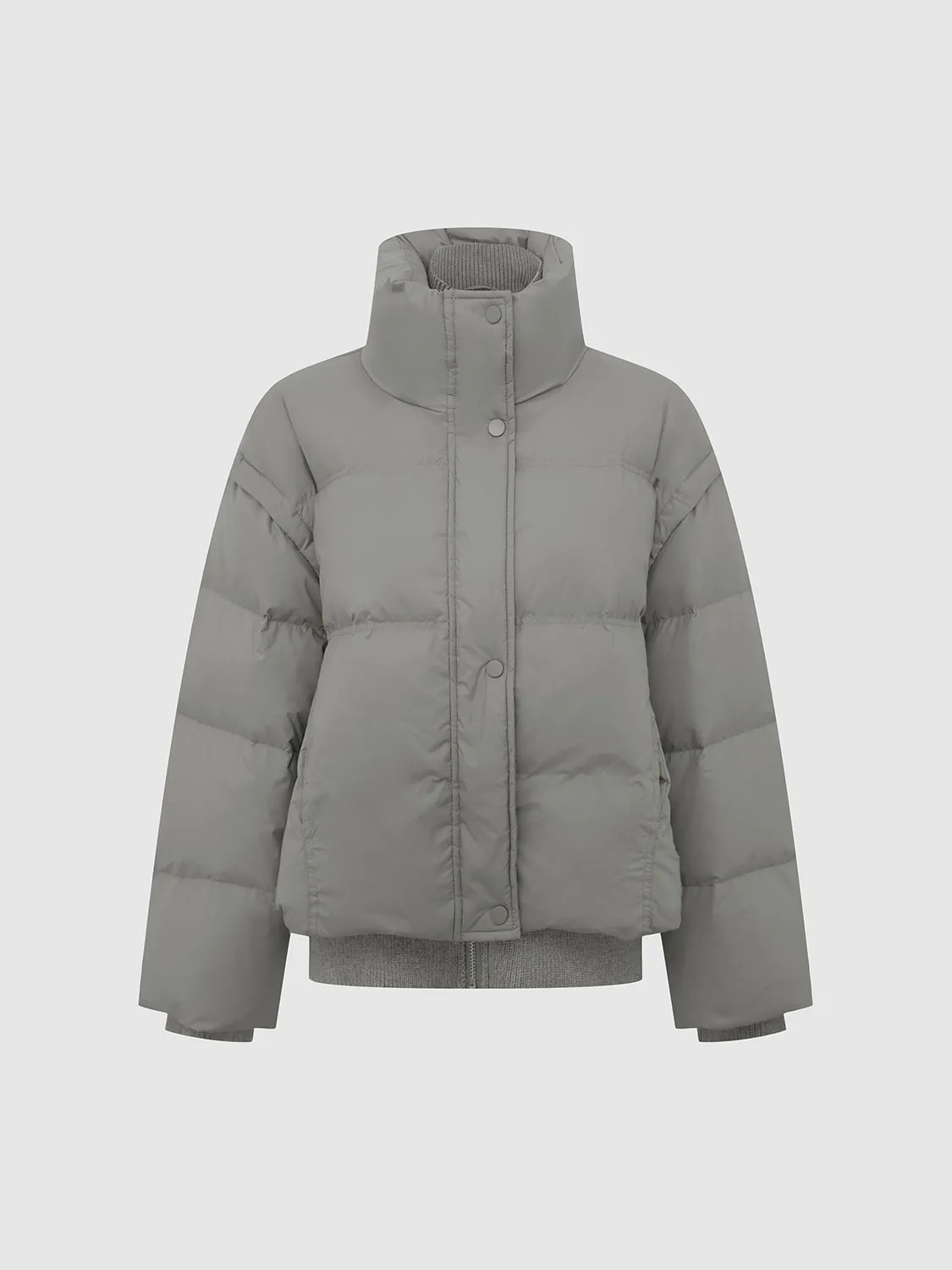 Loose Zip Front Puffer Jackets