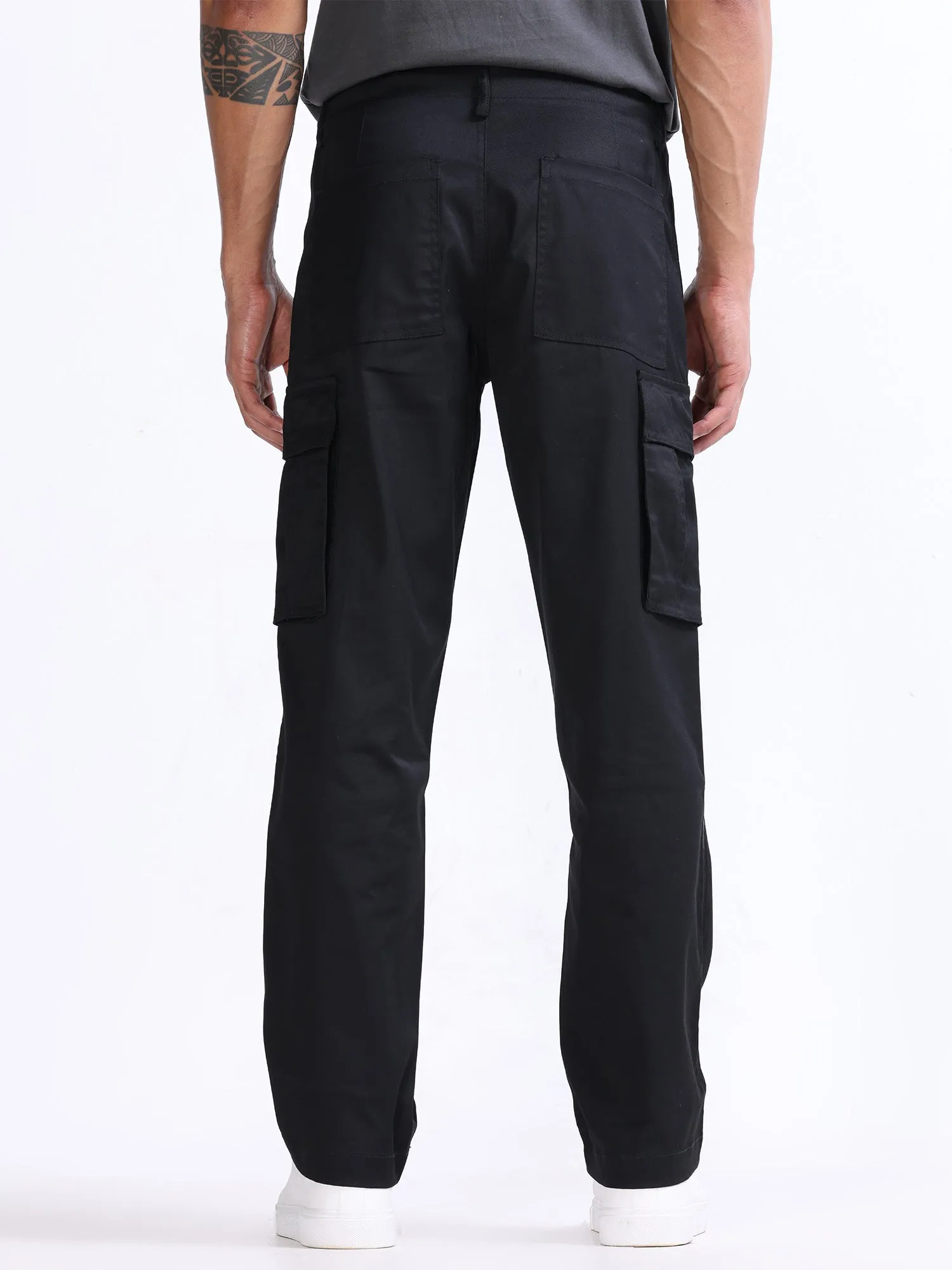 Mason Black Relaxed Cargo