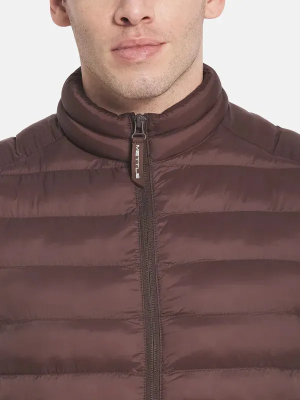 Men Maroon Puffer Jacket