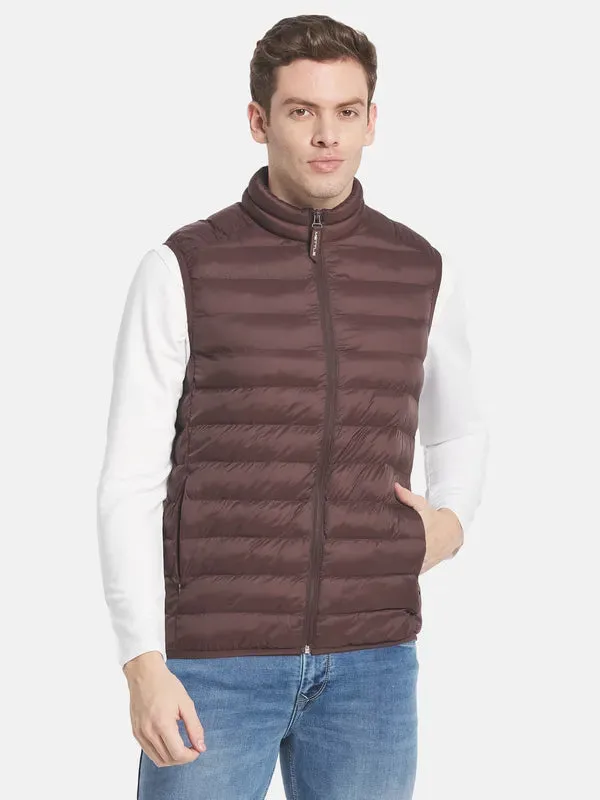 Men Maroon Puffer Jacket