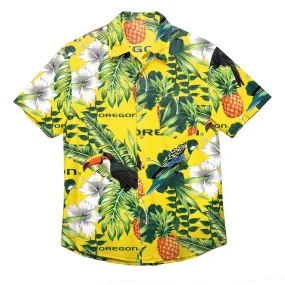 Oregon Ducks NCAA Mens Floral Button Up Shirt