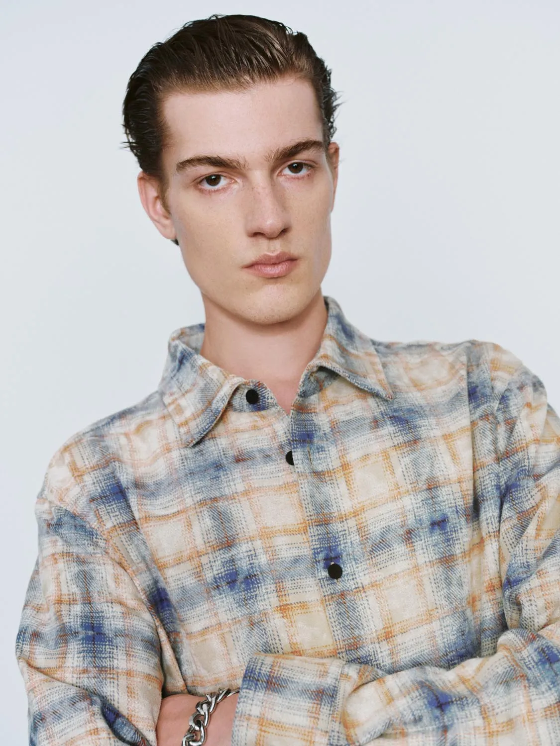 Plaid Loose Button Up Shirts