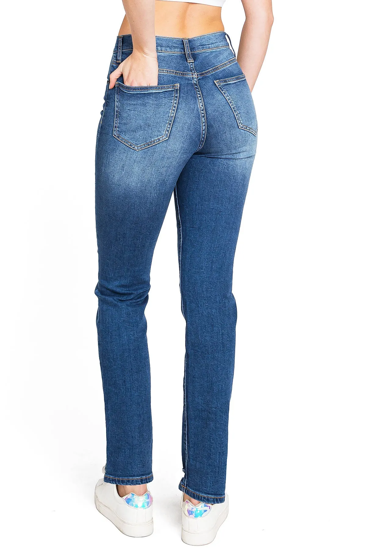 Platform Slim Straight Jeans