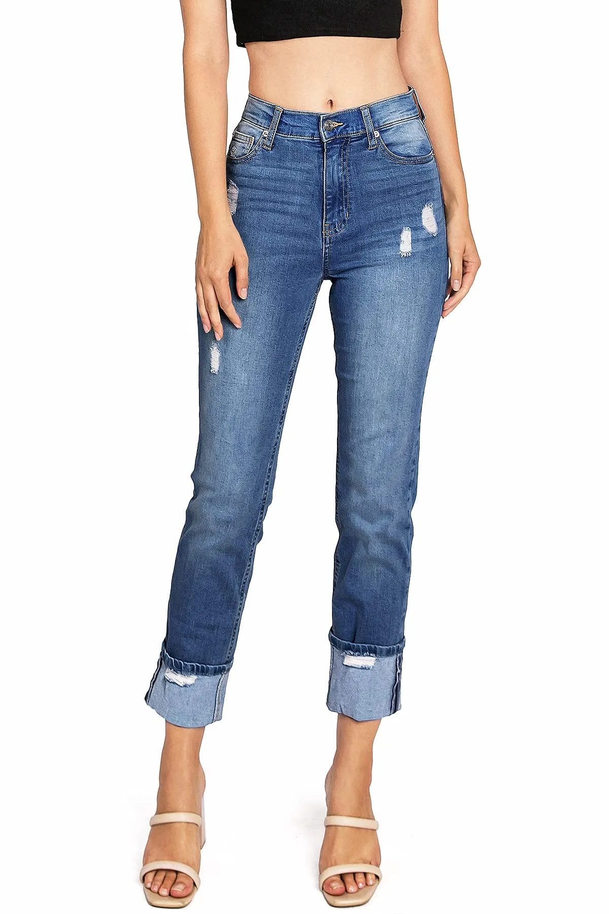 Platform Slim Straight Jeans