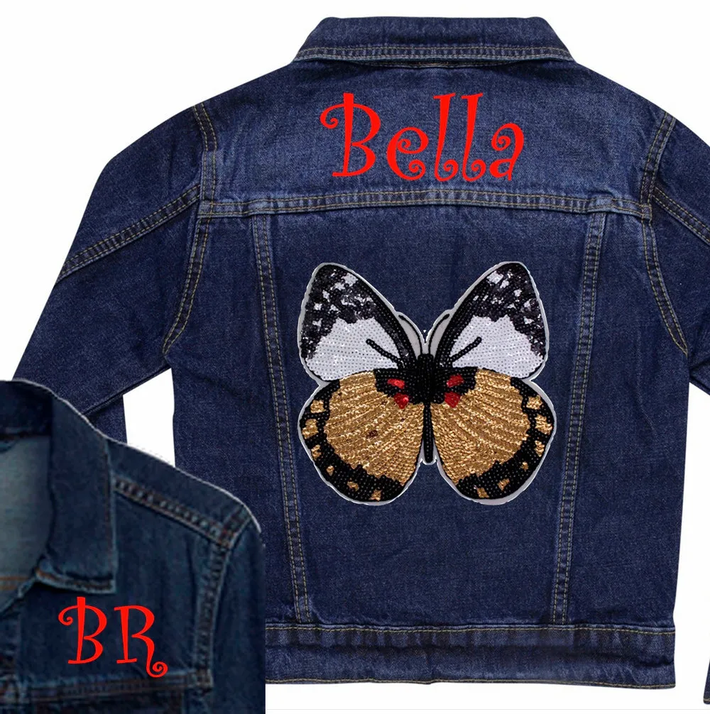 Sequin Butterfly Denim Jacket