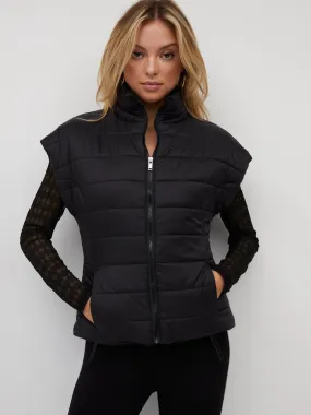 Short-Sleeve Zip-Front Puffer Vest