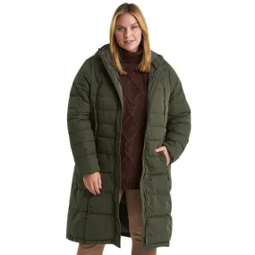 Stoy Dawn Womens Plus Size Long Puffer Jacket Dark Olive Sizes 22-28