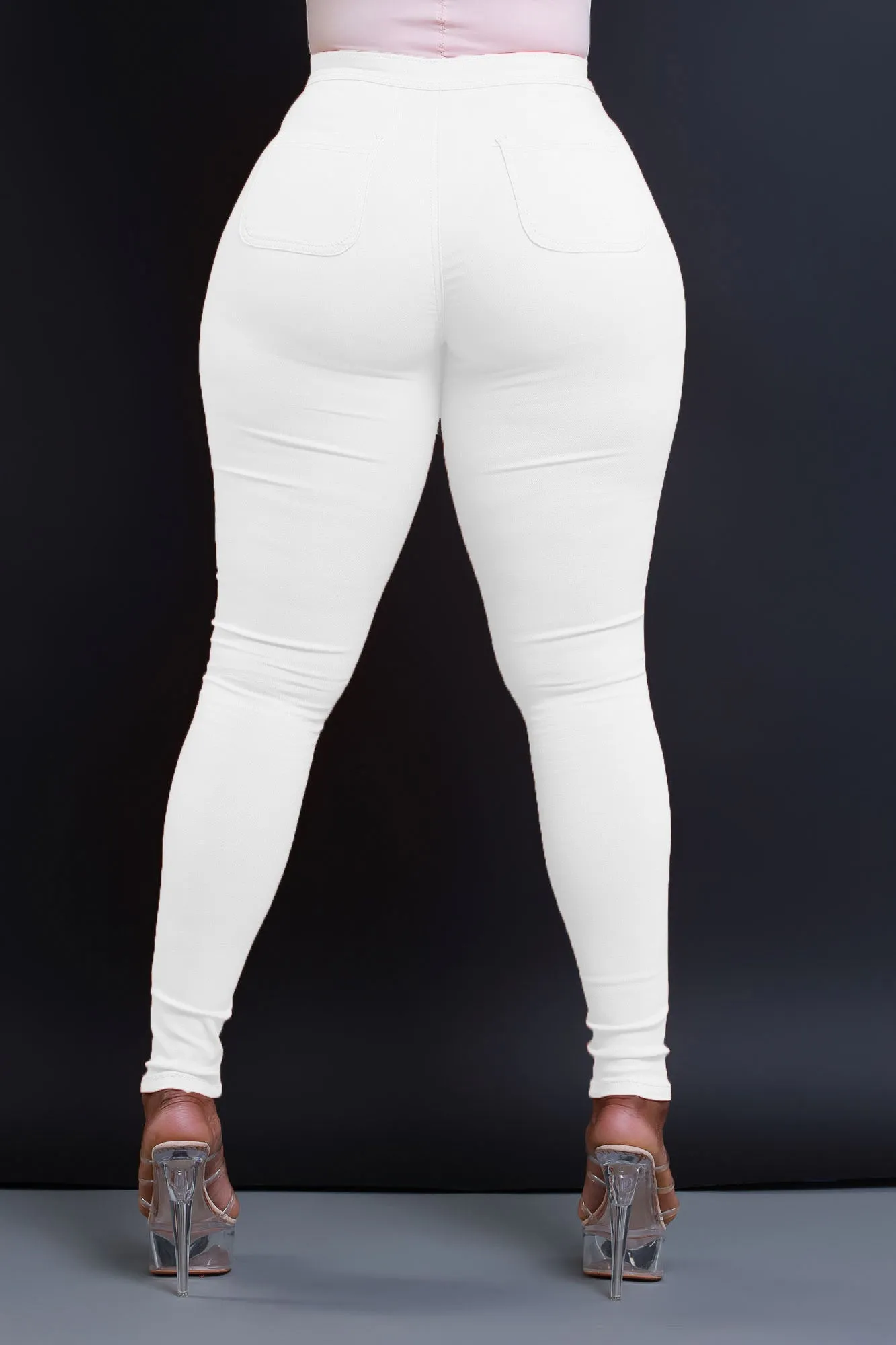 Super Swank High Waist Stretchy Jeans - White