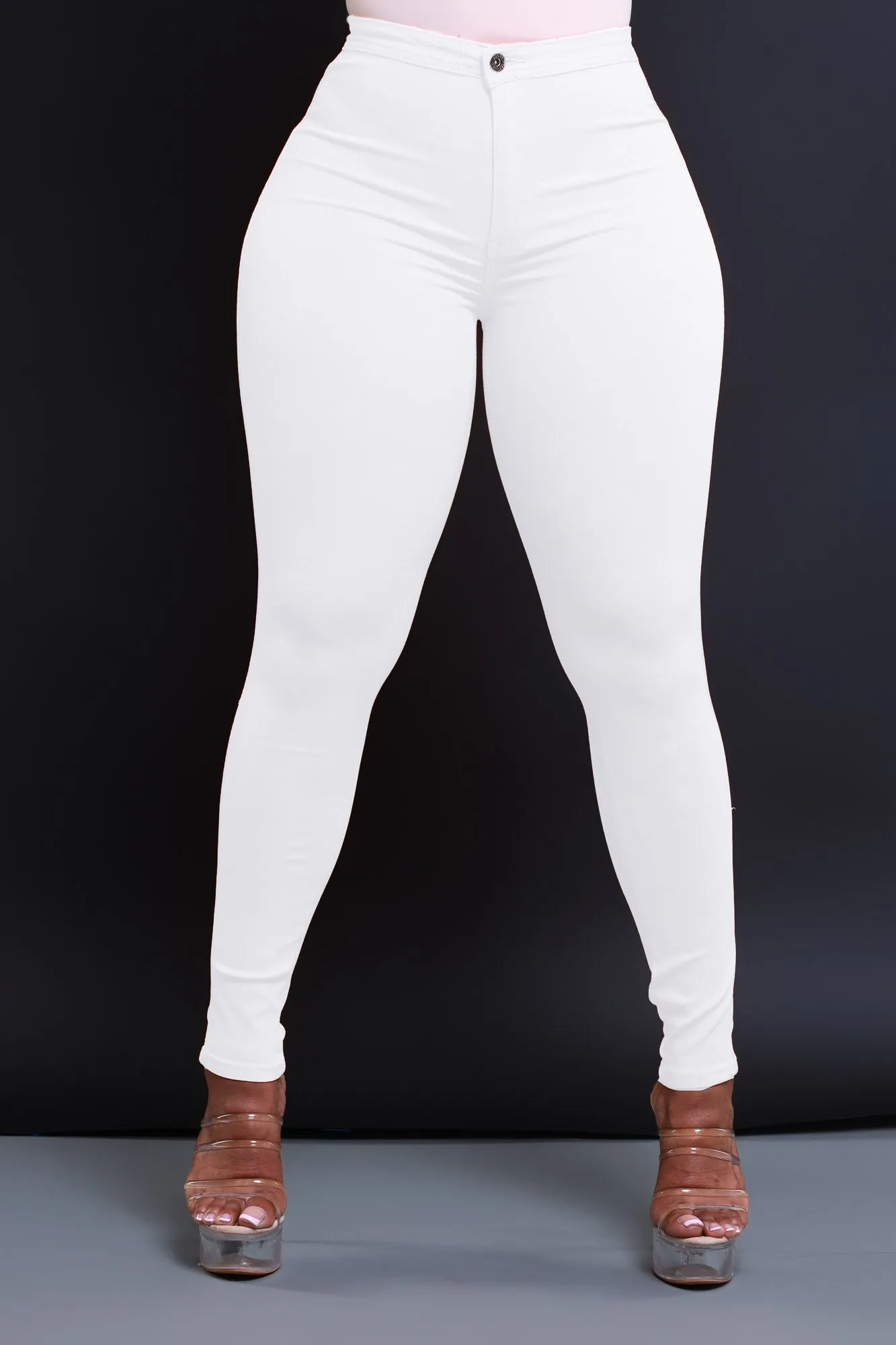 Super Swank High Waist Stretchy Jeans - White