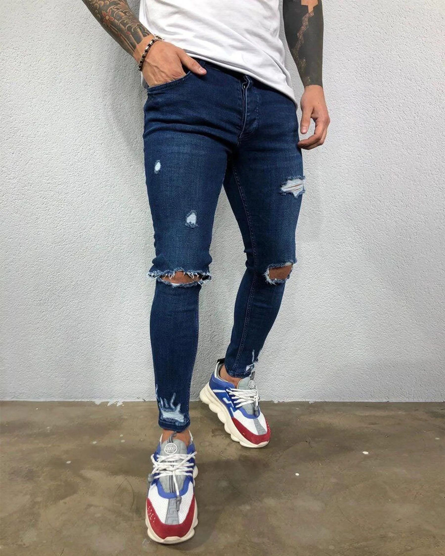 Urban Edge Ripped Stretchy Jeans