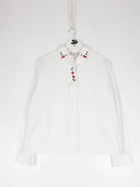 Vintage Blair Shirt Womens Small White Dice Casino Button Up